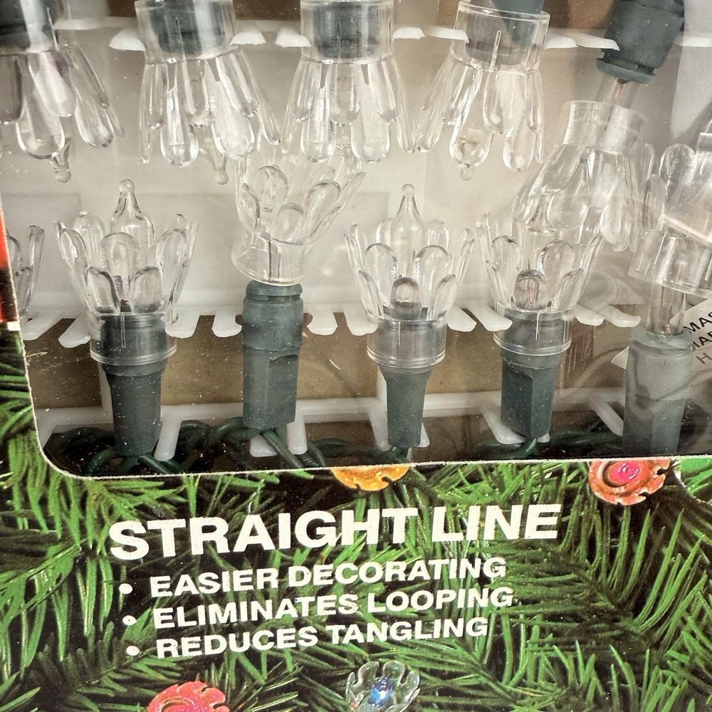Vtg Christmas Tree Lights 50 Clear Tulip Petal Reflectors Steady Or Flashing‎ - Picture 7 of 7